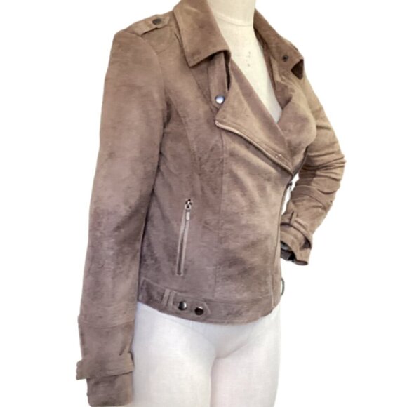 BNCI by blanc noir Faux Suede Moto Jacket Sz S  #56G - Picture 3 of 10